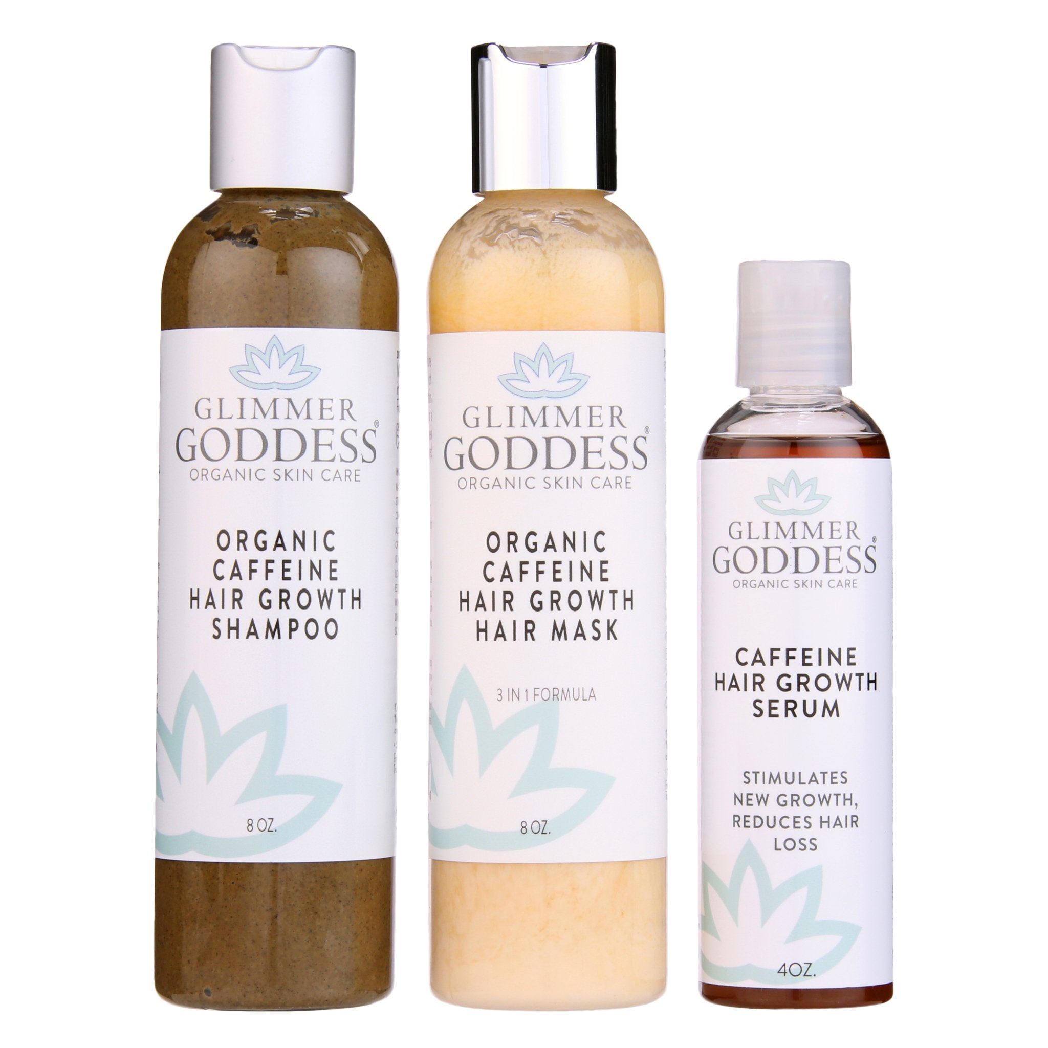 Organic Caffeine Hair Growth Shampoo Mask and Serum