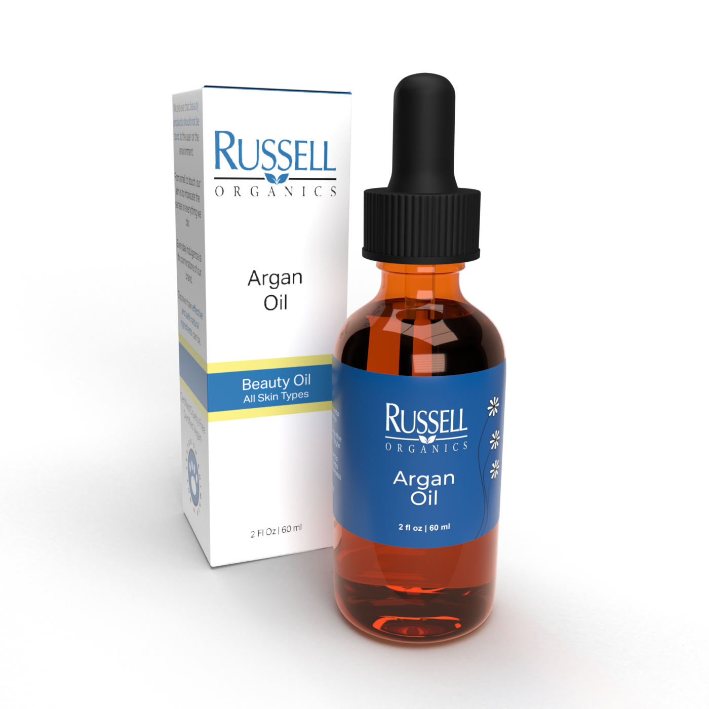 Russell Organics Argan Oil – 100% Pure, Unscented, Multi-Use Beauty Oil for Skin, Hair & Nails